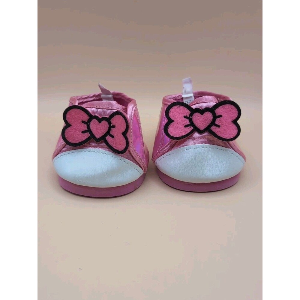 Build A Bear RARE Pink White Kabu Hello Kitty Type Bows Shoes Halo Hot Pink BABW